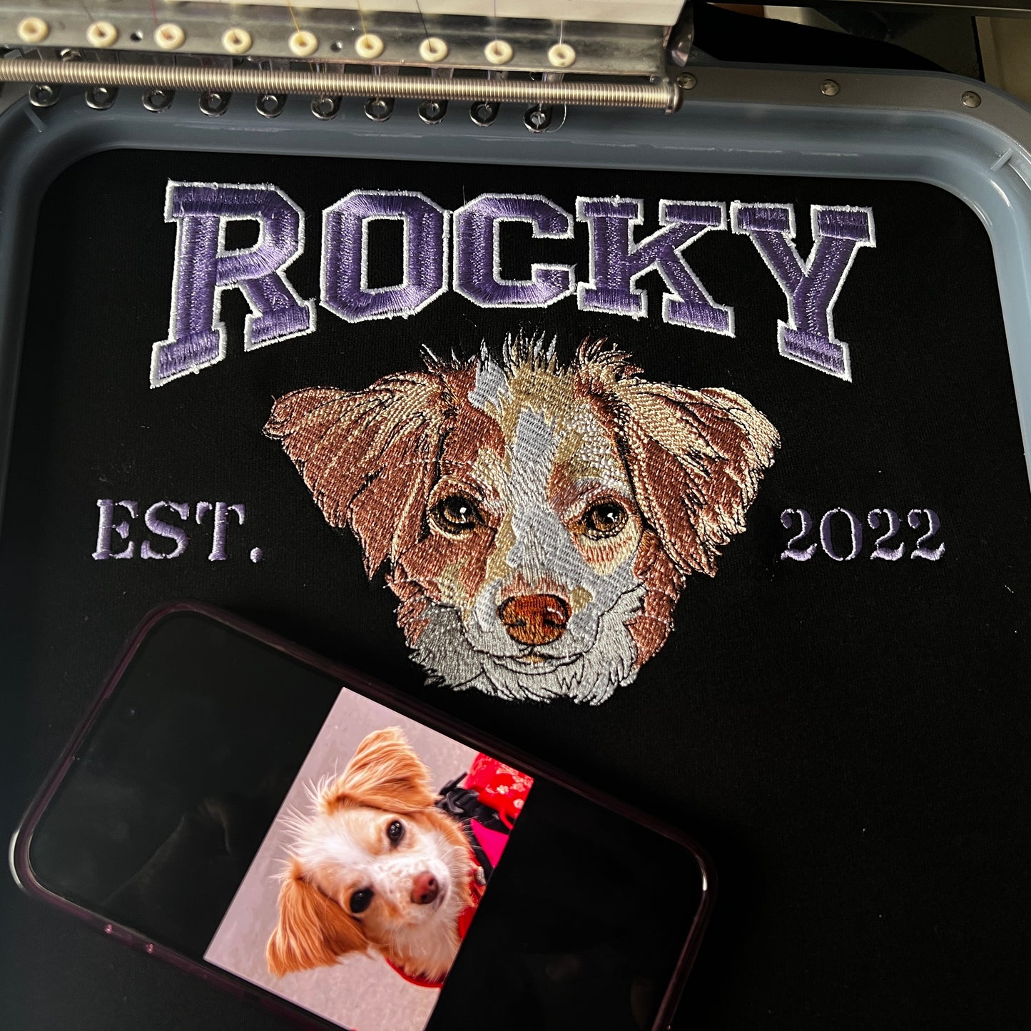 Custom Embroidered Dog Sweatshirt, The Dog Face Hoodie, Embroidered Pet Sweatshirt With Portrait Outline, Dog Mom Life Shirt, Gift For Mom