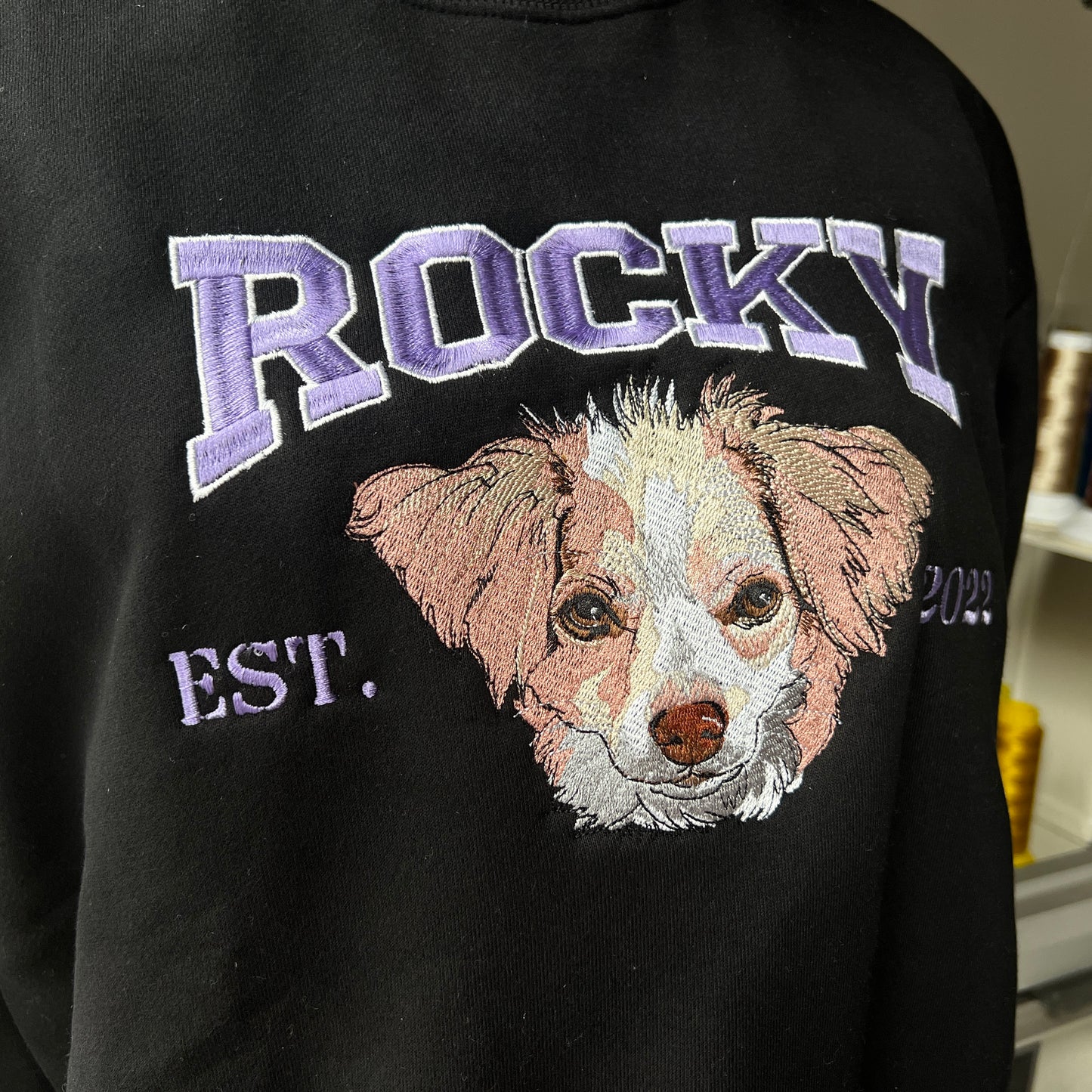 Custom Embroidered Dog Sweatshirt, The Dog Face Hoodie, Embroidered Pet Sweatshirt With Portrait Outline, Dog Mom Life Shirt, Gift For Mom