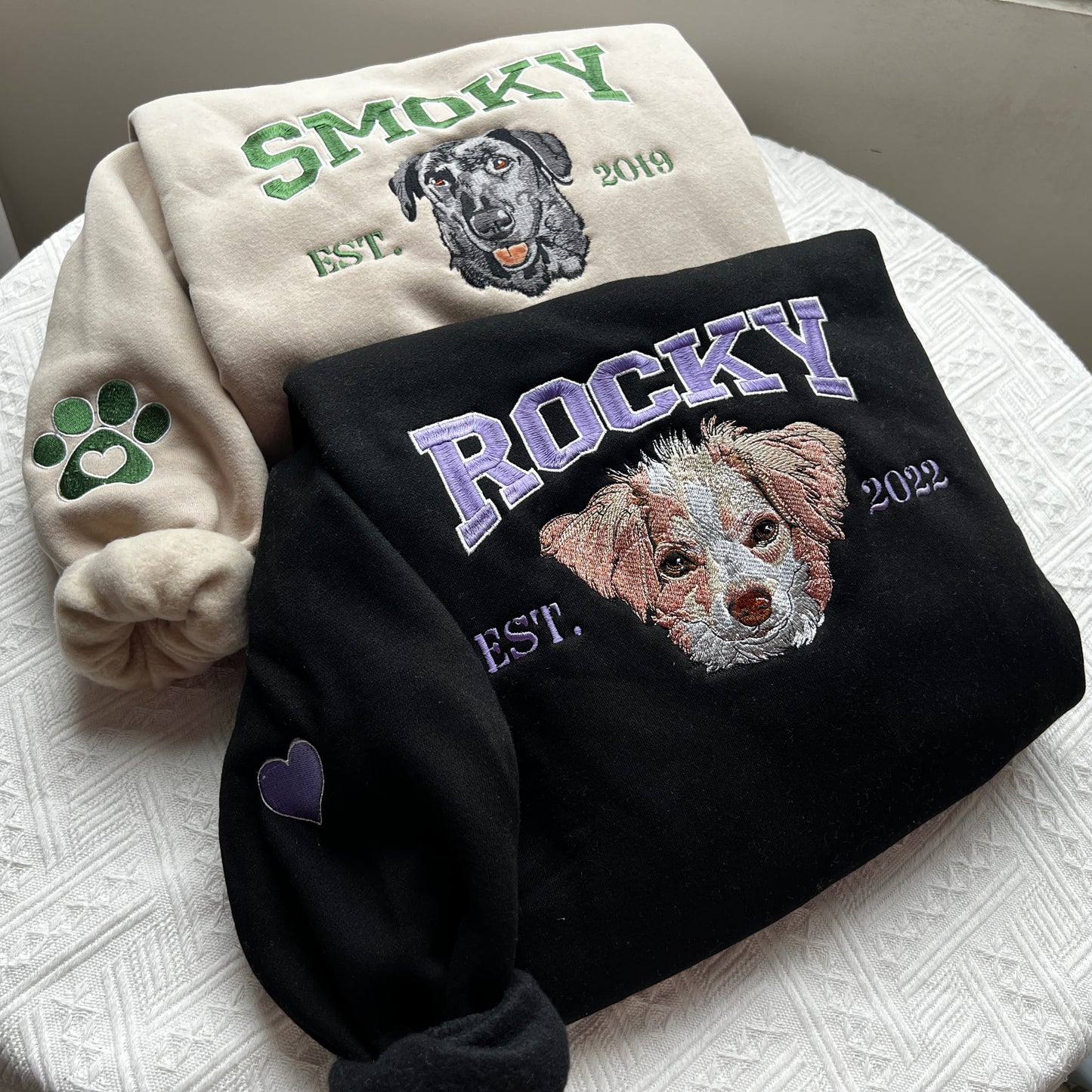 Custom Embroidered Dog Sweatshirt, The Dog Face Hoodie, Embroidered Pet Sweatshirt With Portrait Outline, Dog Mom Life Shirt, Gift For Mom